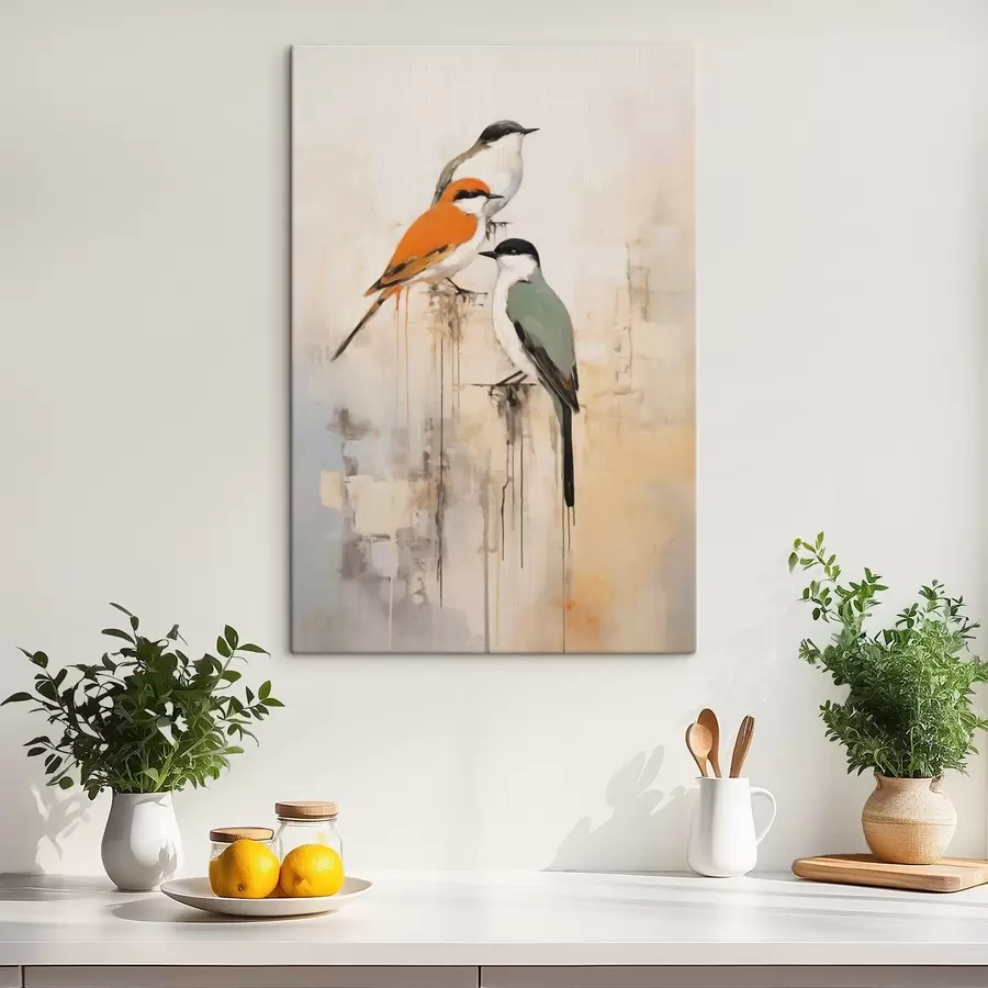 Tablouri Păsări abstracte, imitație de pictură s50848