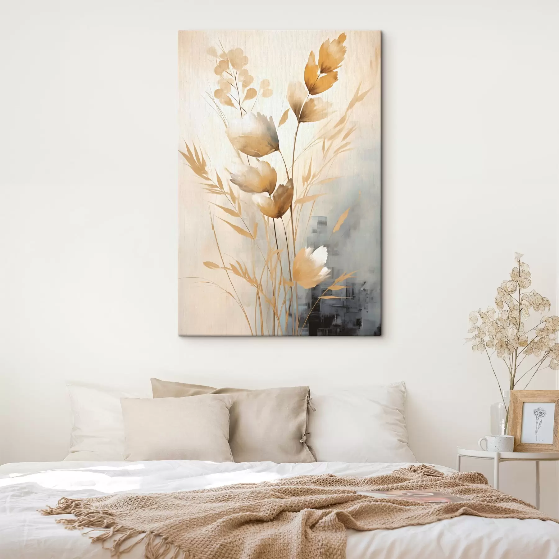 Tablouri Ramură decorativă cu frunze, pictură imitație s50852