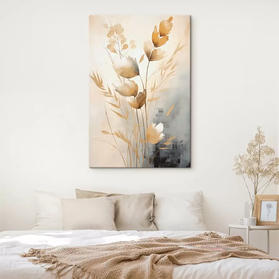 Tablouri Ramură decorativă cu frunze, pictură imitație s50852