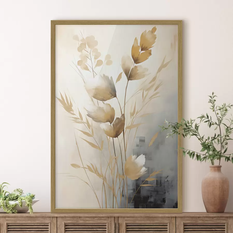 fototapet Ramură decorativă cu frunze, pictură imitație f50852