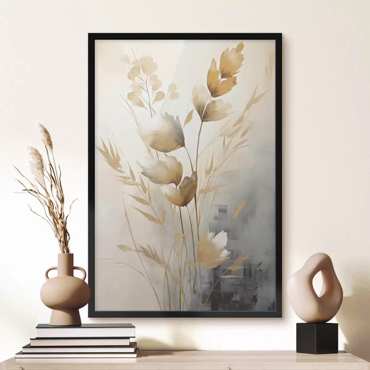 Poster Ramură decorativă cu frunze, pictură imitație f50852