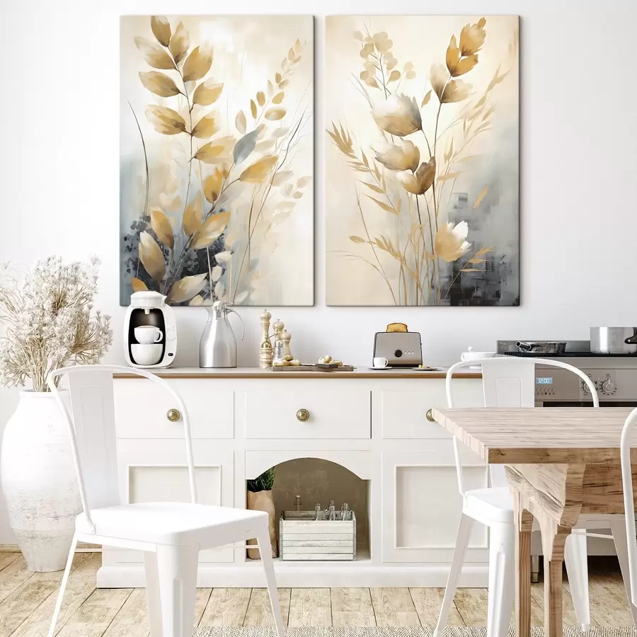 Tablouri Ramură decorativă cu frunze, pictură imitație m31029