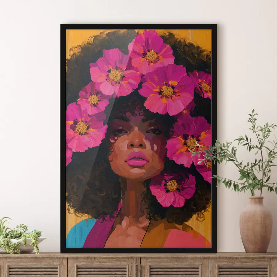 fototapet Femeie cu flori f50902