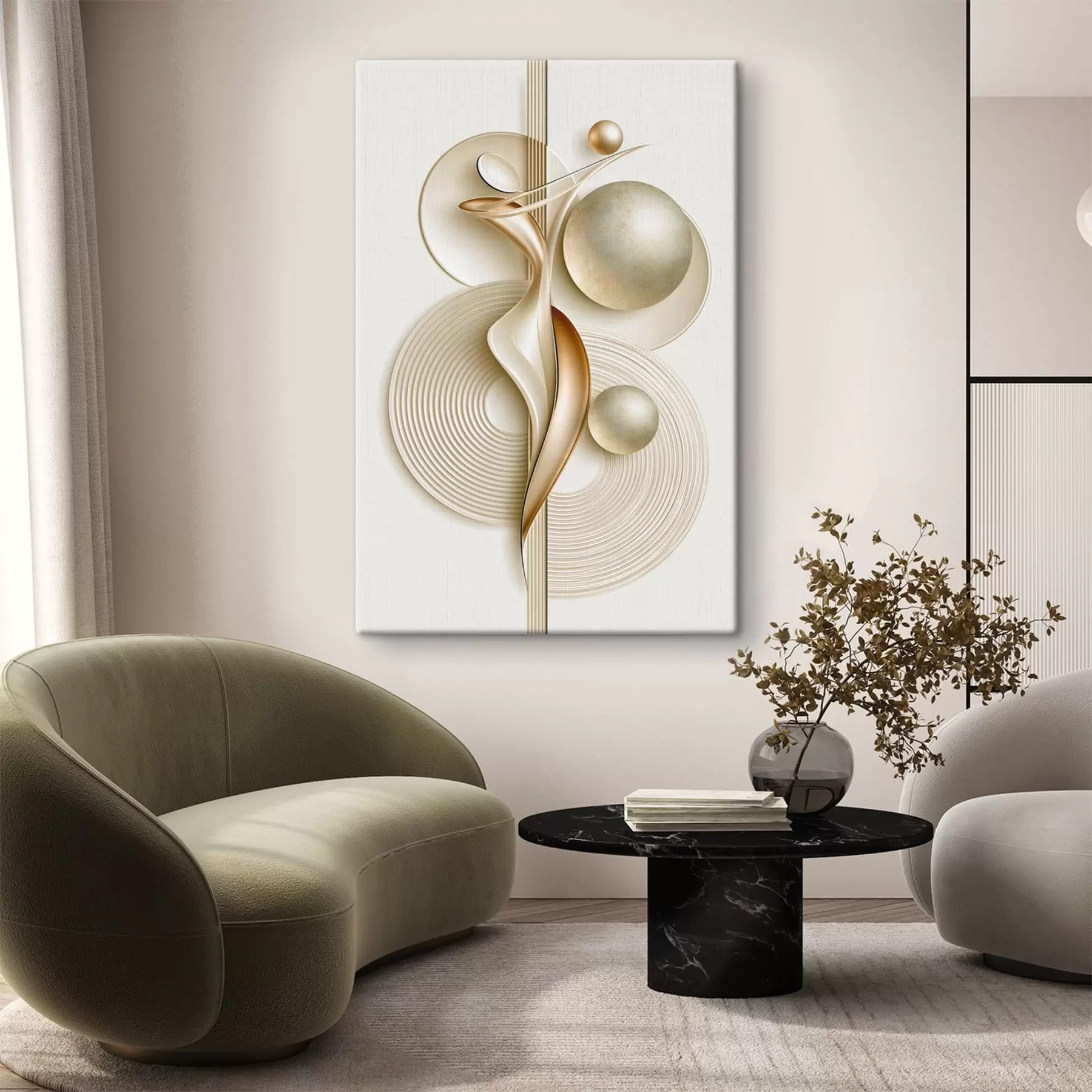 Tablouri Figură abstractă elegantă cu bile s50859