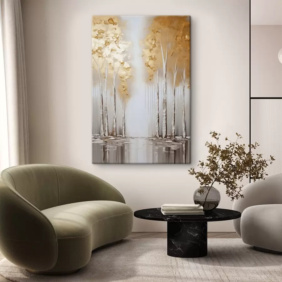 Tablouri Copaci cu textură și frunziș abstract, artă modernă s50953