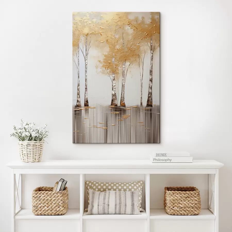 Tablouri Copaci cu textură și frunziș abstract, artă modernă s50954