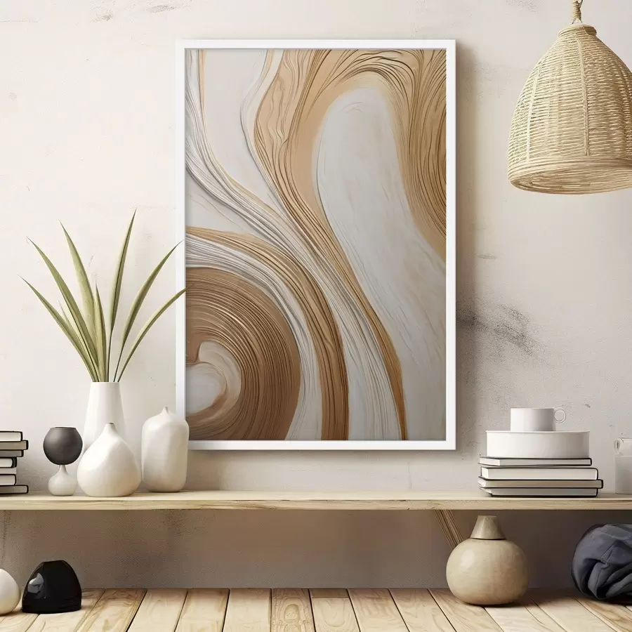 fototapet Linii abstracte în formă de vârtej care creează o artă minimalistă modernă, cu textură f50961