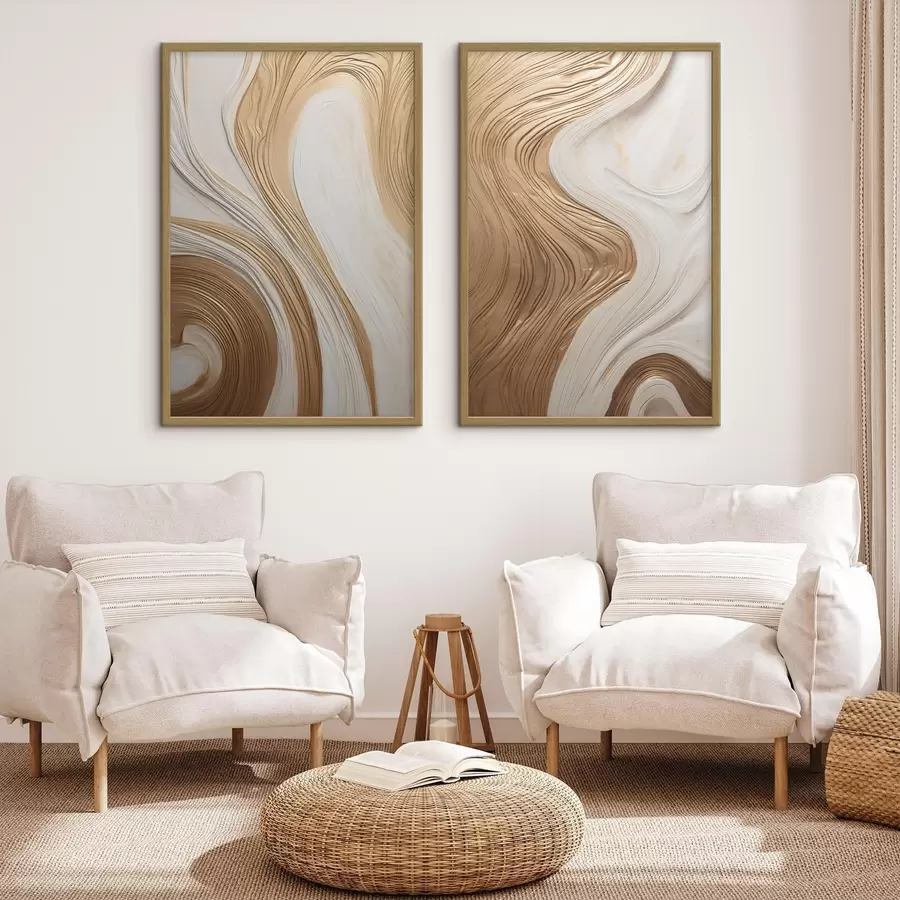 fototapet Linii abstracte în formă de vârtej care creează o artă minimalistă modernă, cu textură d31047