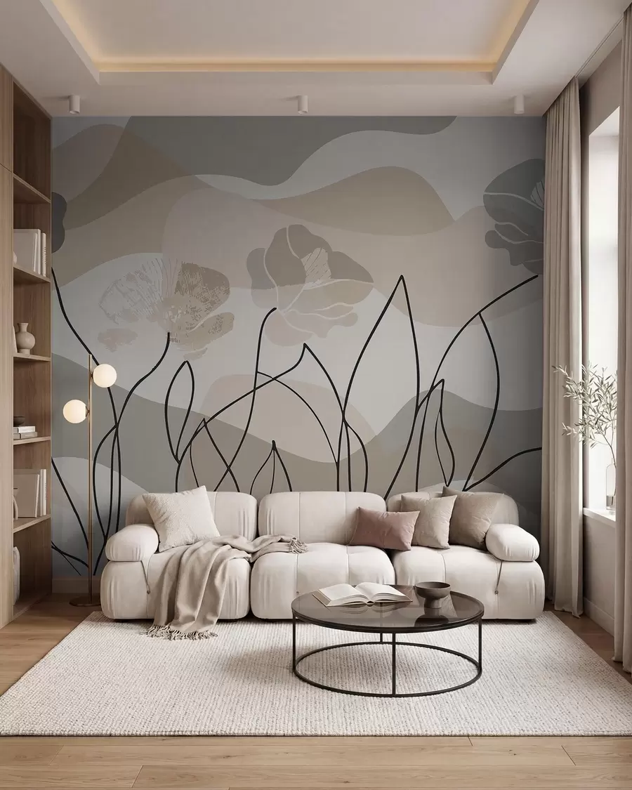 fototapet Schiță florală w09989