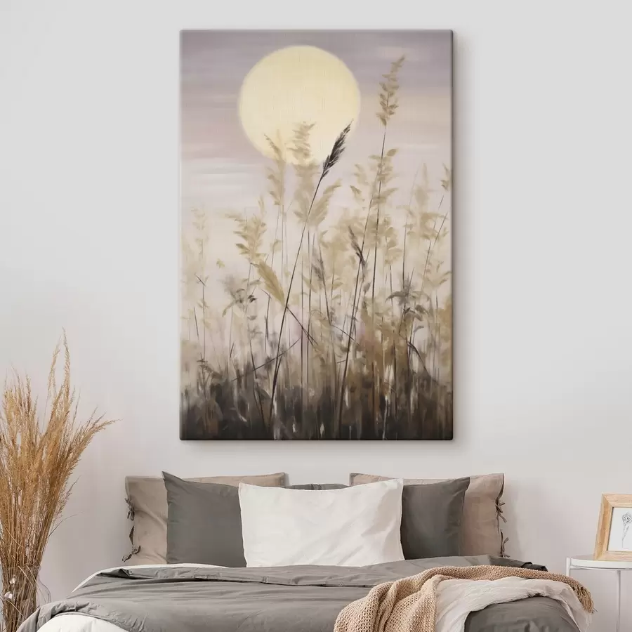Tablouri Ierburi abstracte pe fundalul lunii, imitație de tablou s50985