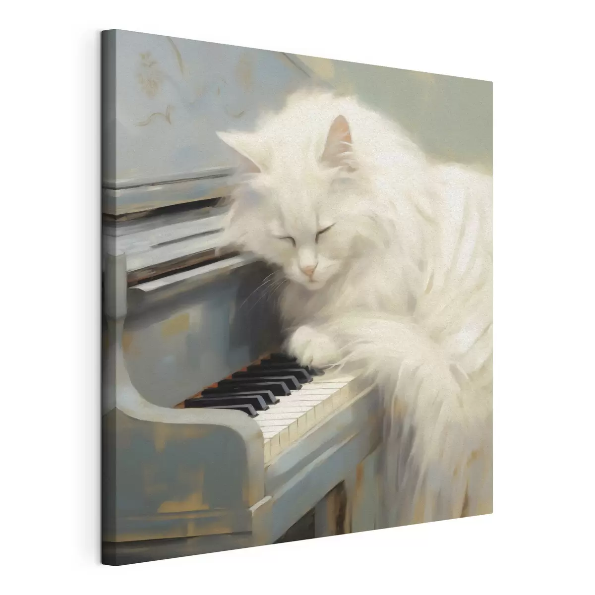 Tablouri Pisică dormind pe clapele pianului, reproducere a unui tablou s50990