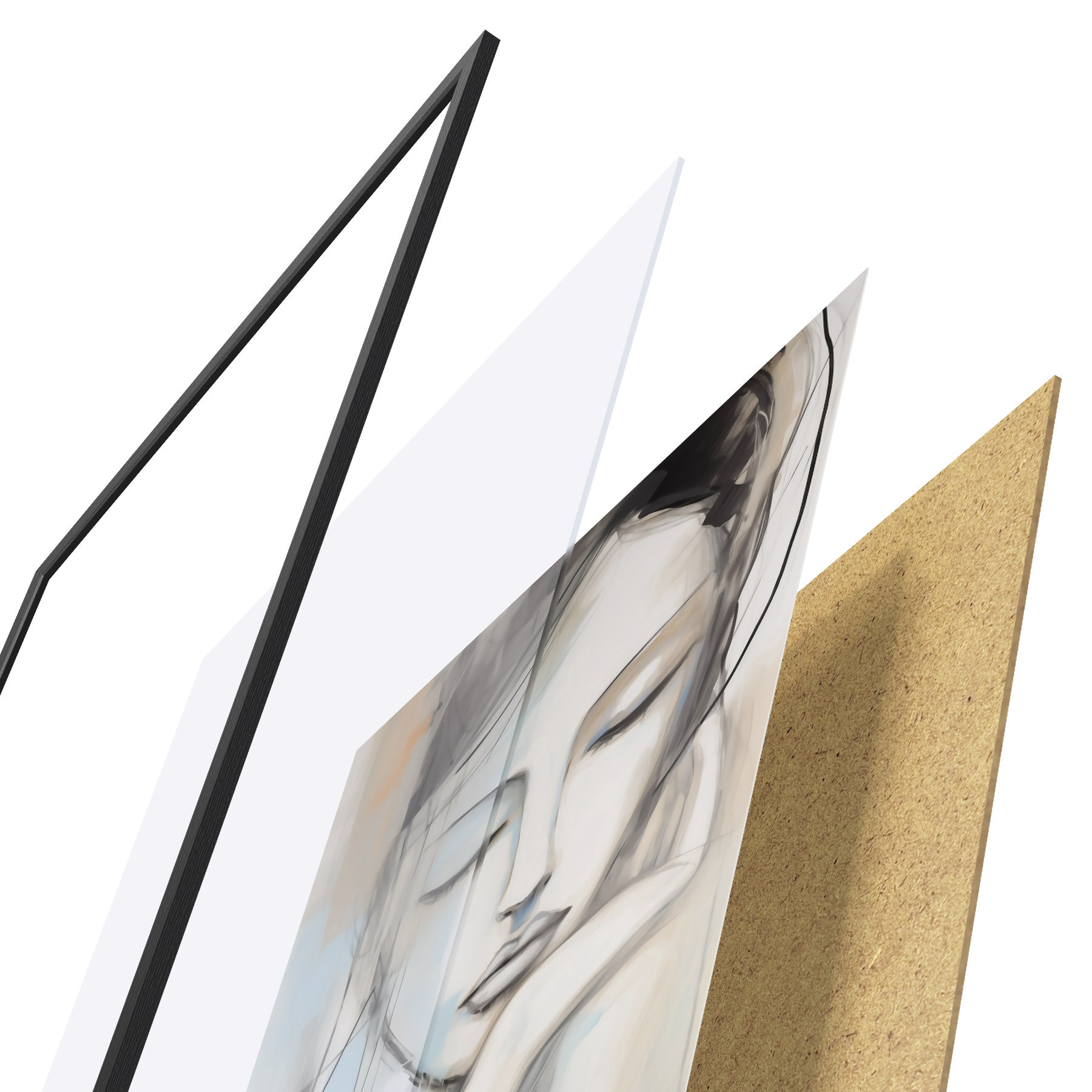 Poster Portret abstract, imitație a unui tablou f50980
