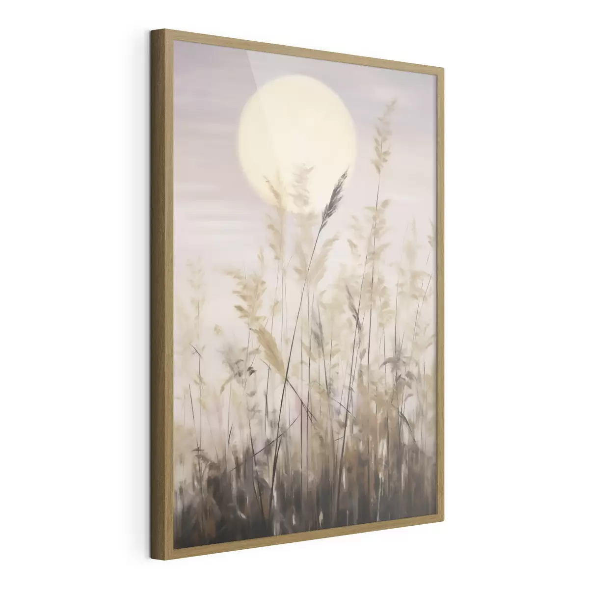 Poster Ierburi abstracte pe fundalul lunii, imitație de tablou f50985