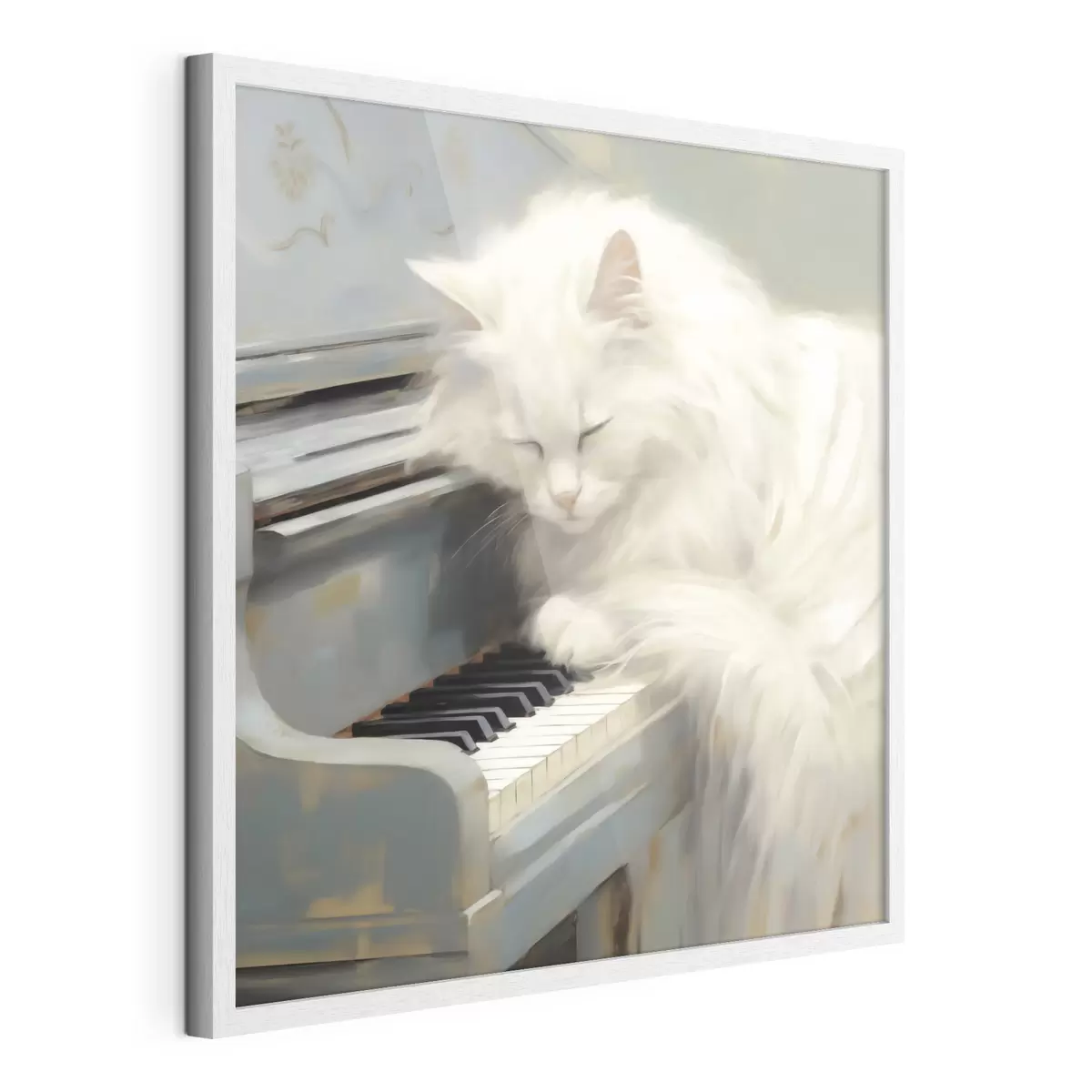 Poster Pisică dormind pe clapele pianului, reproducere a unui tablou f50990