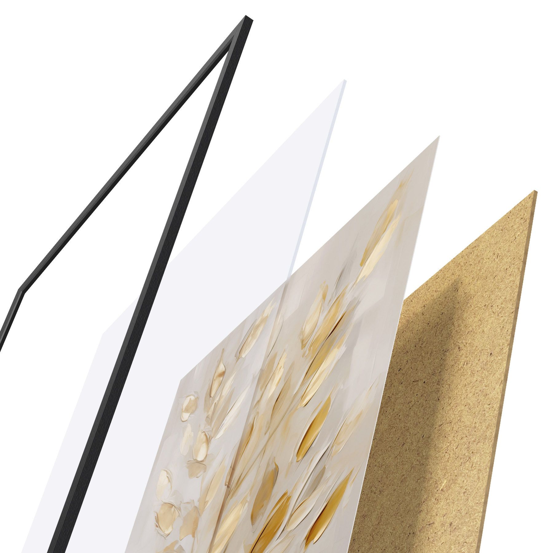 Poster Frunziș abstract, pictură în stil imitație f50994