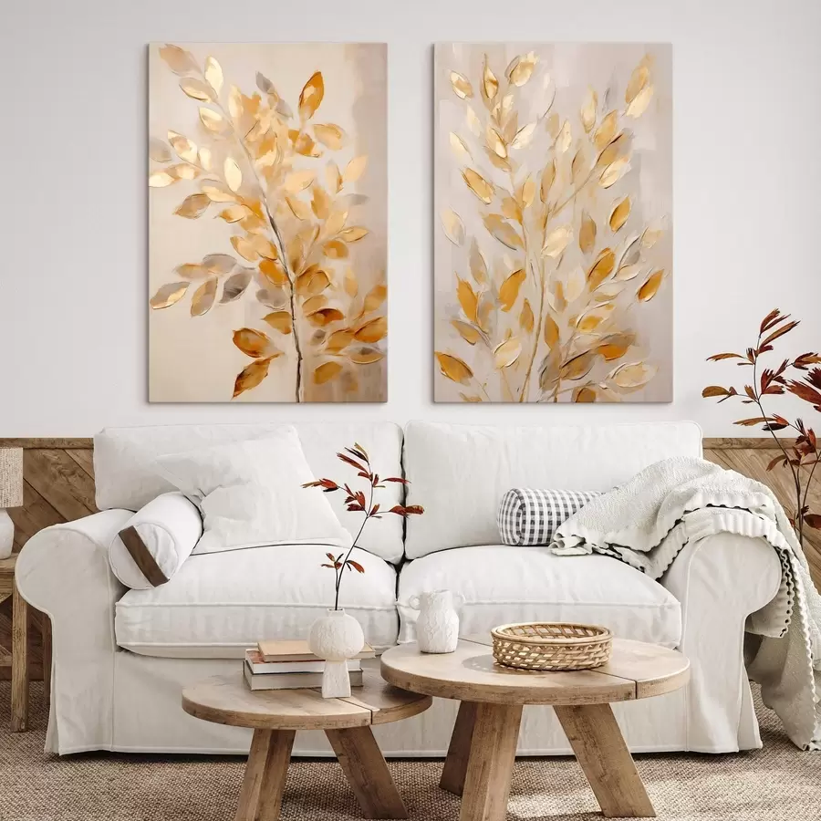 fototapet Frunziș abstract, pictură în stil imitație m31066