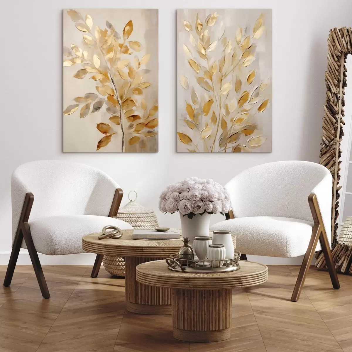 Tablouri Frunziș abstract, pictură în stil imitație m31066