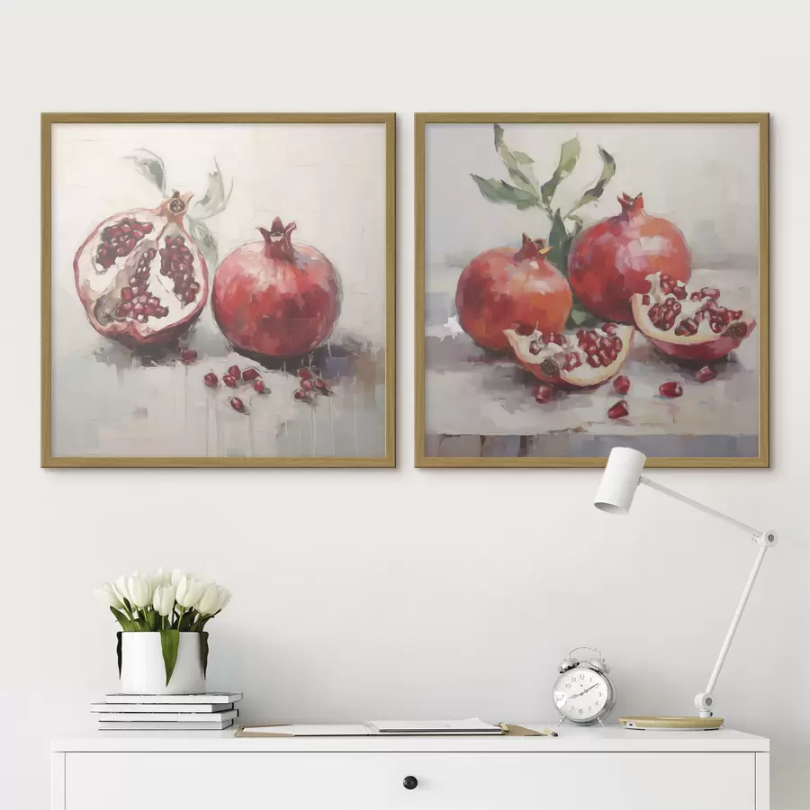 fototapet Rodii coapte, pictură în stil imitație d31060
