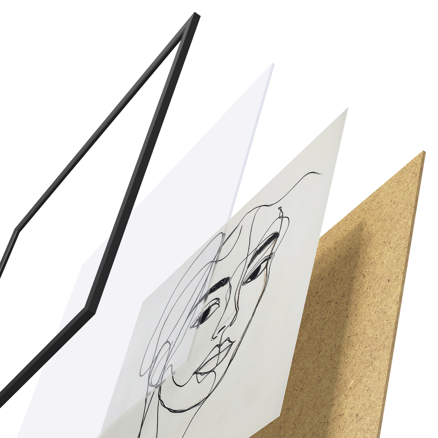 Poster Portret liniar al unui chip f51001