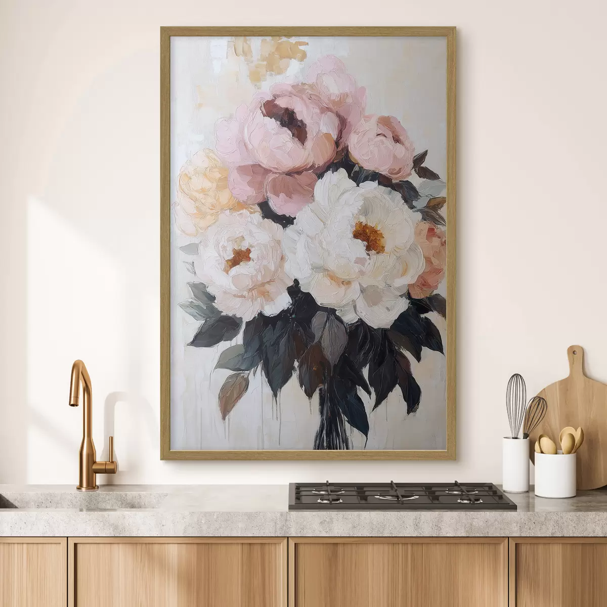 Poster Buchet de bujori roz și albi f51008