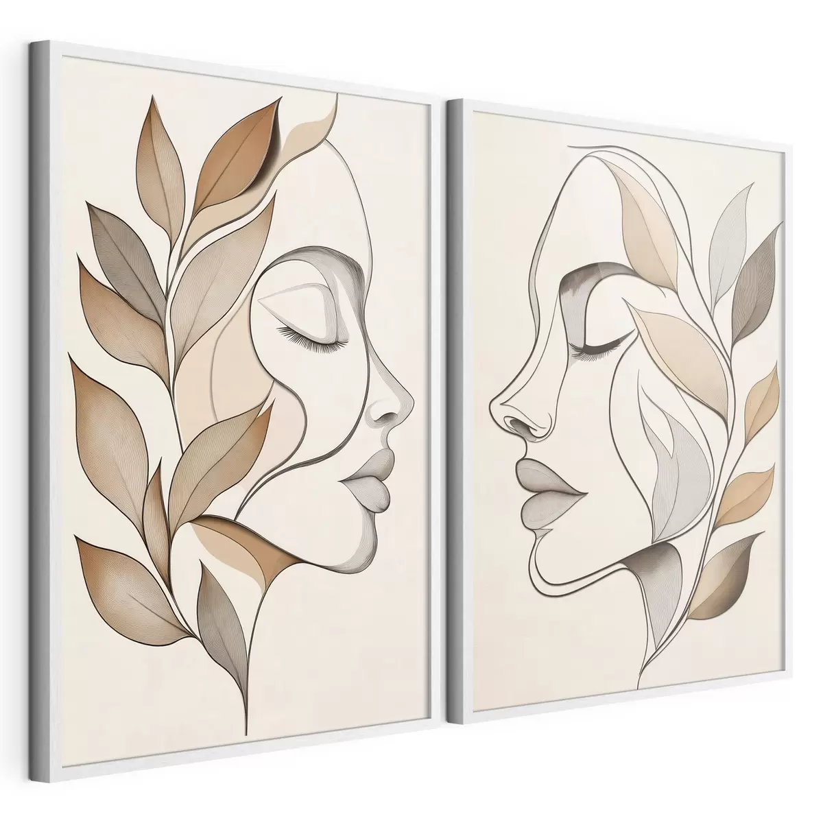 Poster Siluete feminine cu frunze d31067
