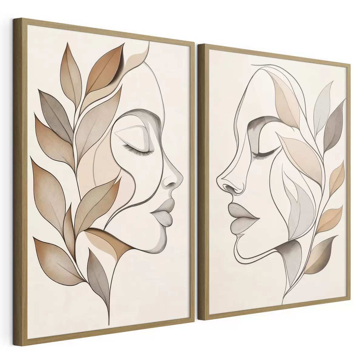 Poster Siluete feminine cu frunze d31067