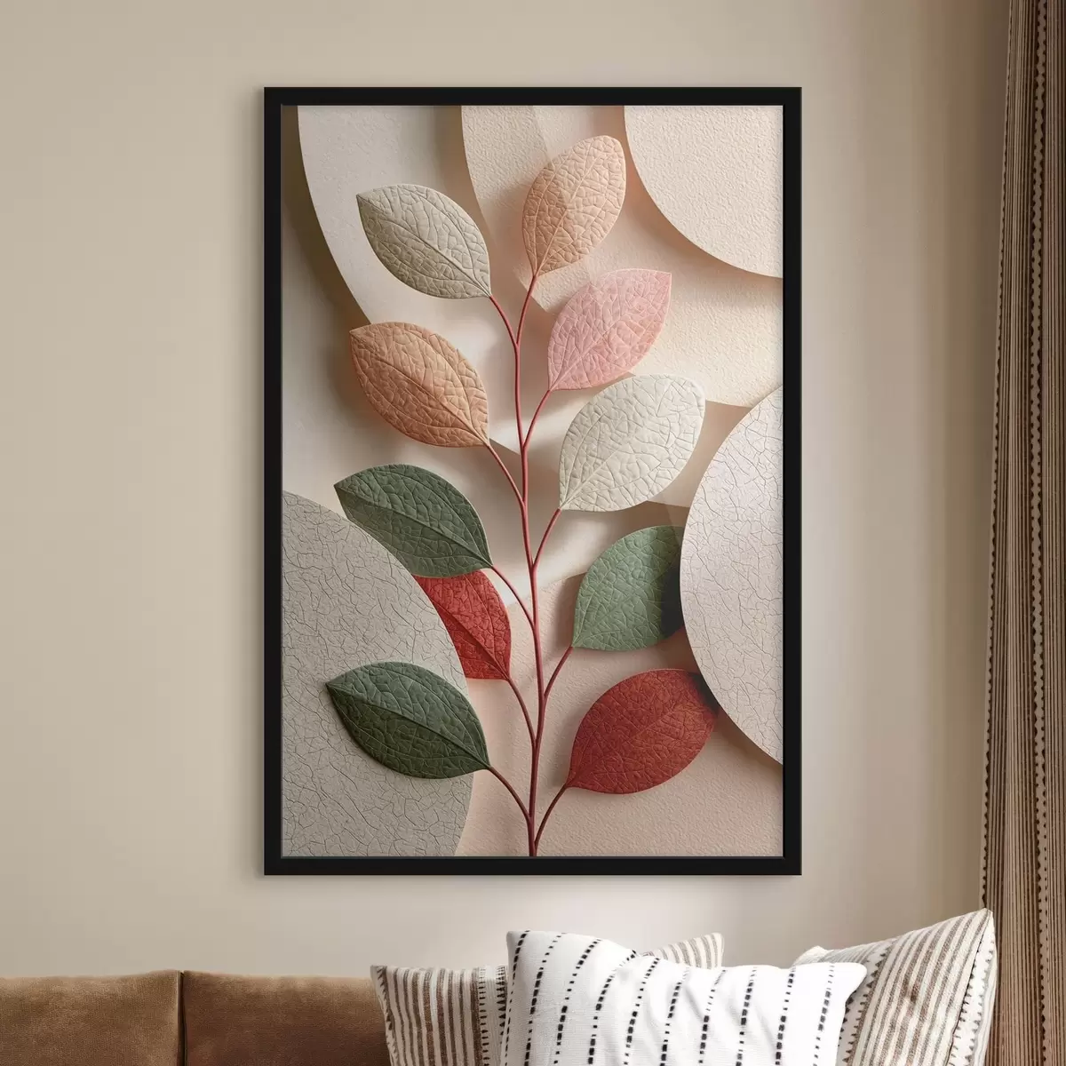 Poster Ramură botanică cu forme geometrice f50863
