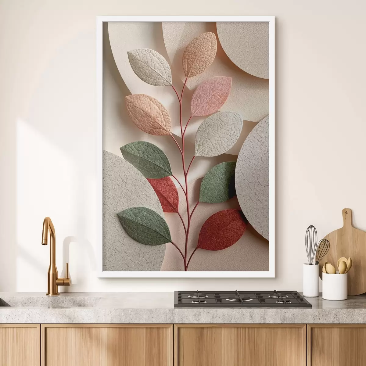 Poster Ramură botanică cu forme geometrice f50863