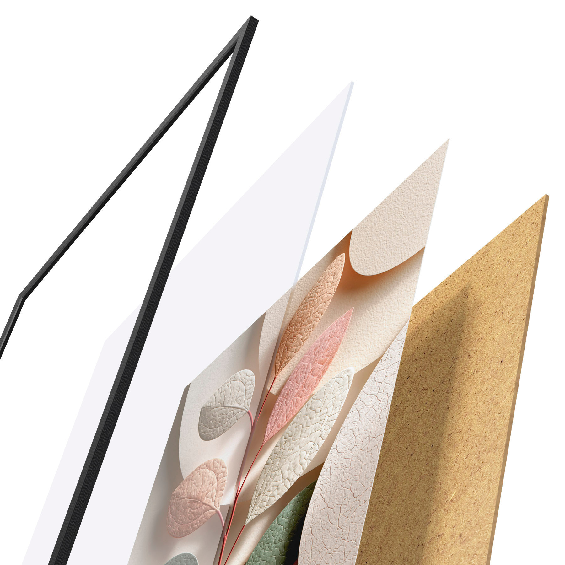 Poster Ramură botanică cu forme geometrice f50863