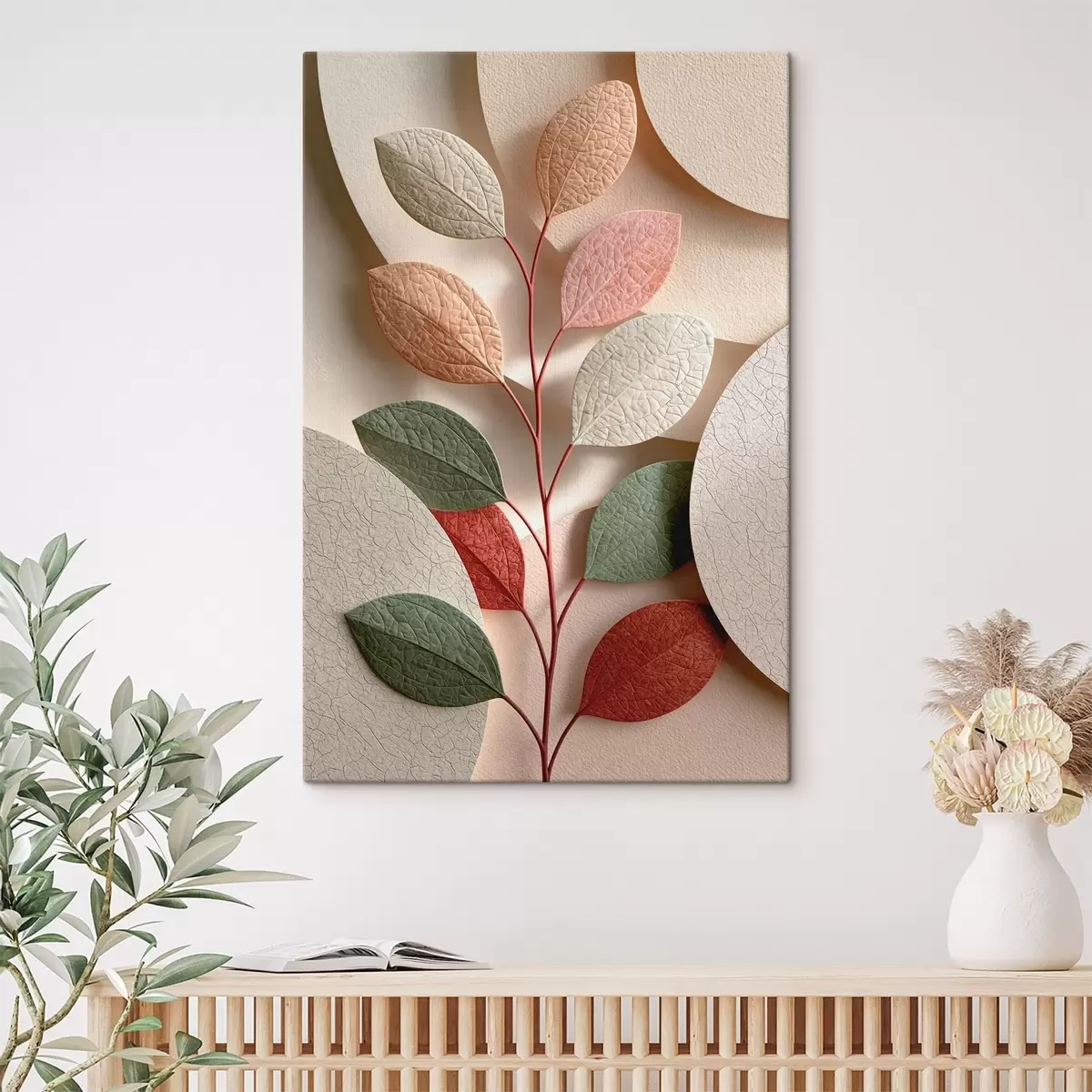 Tablouri Ramură botanică cu forme geometrice s50863