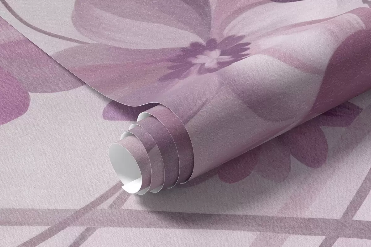 fototapet Viță de vie încolăcită, cu flori delicate, de un roz pal w10083v1