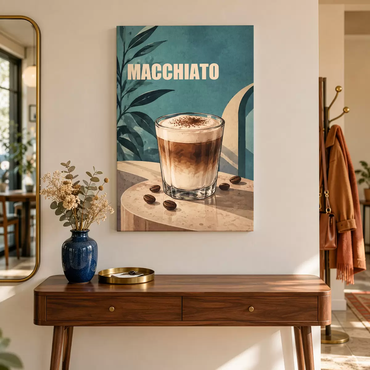 Tablouri Un macchiato delicios într-o zi însorită s50875