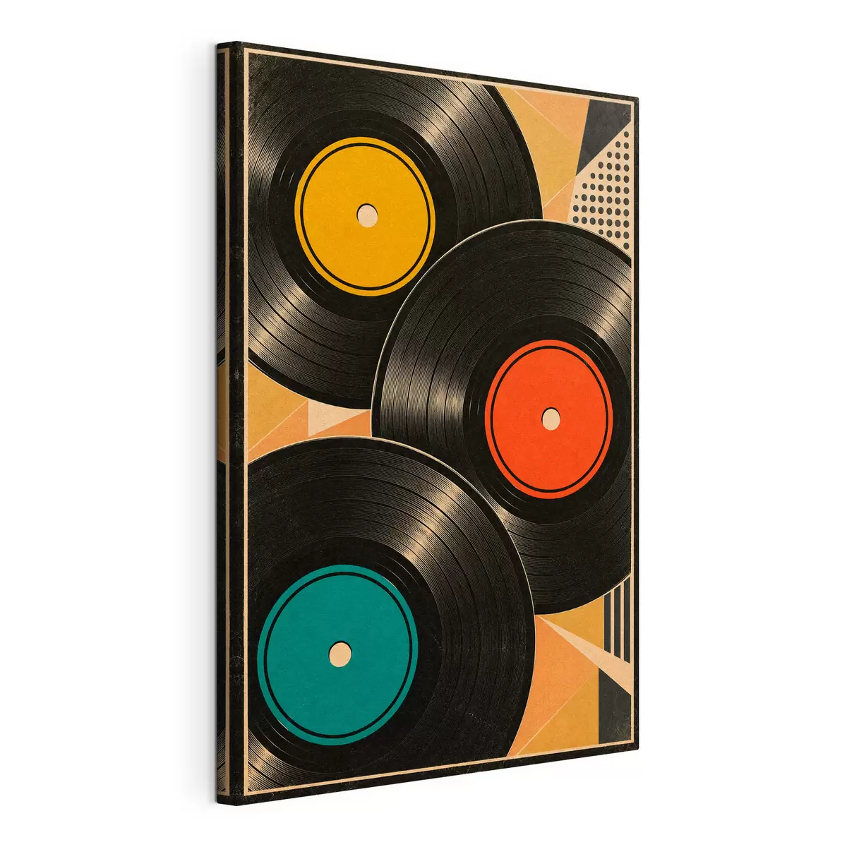 Tablouri Atmosferă retro cu discuri de vinil colorate s50923