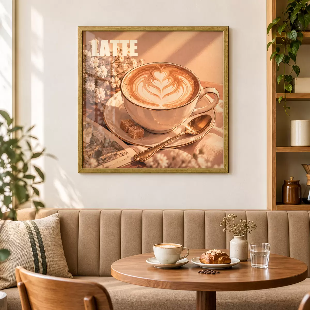 Poster Un latte preparat cu măiestrie, sub razele soarelui f50873
