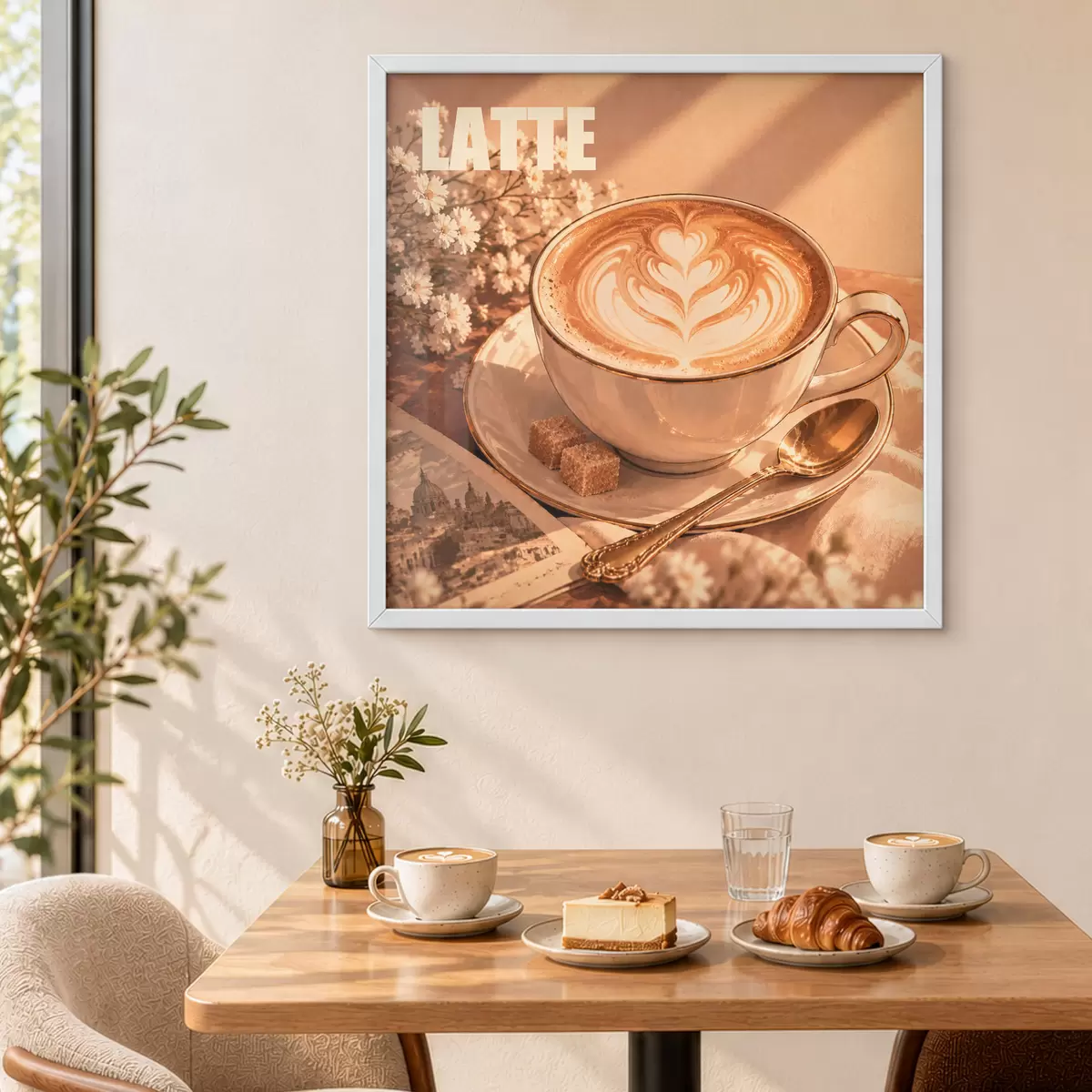 Poster Un latte preparat cu măiestrie, sub razele soarelui f50873