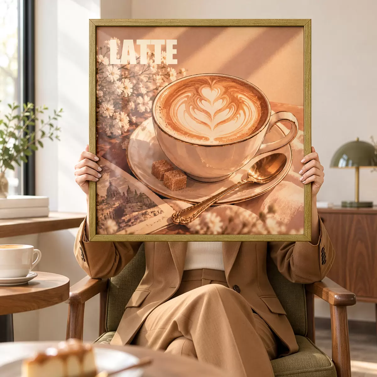 Poster Un latte preparat cu măiestrie, sub razele soarelui f50873