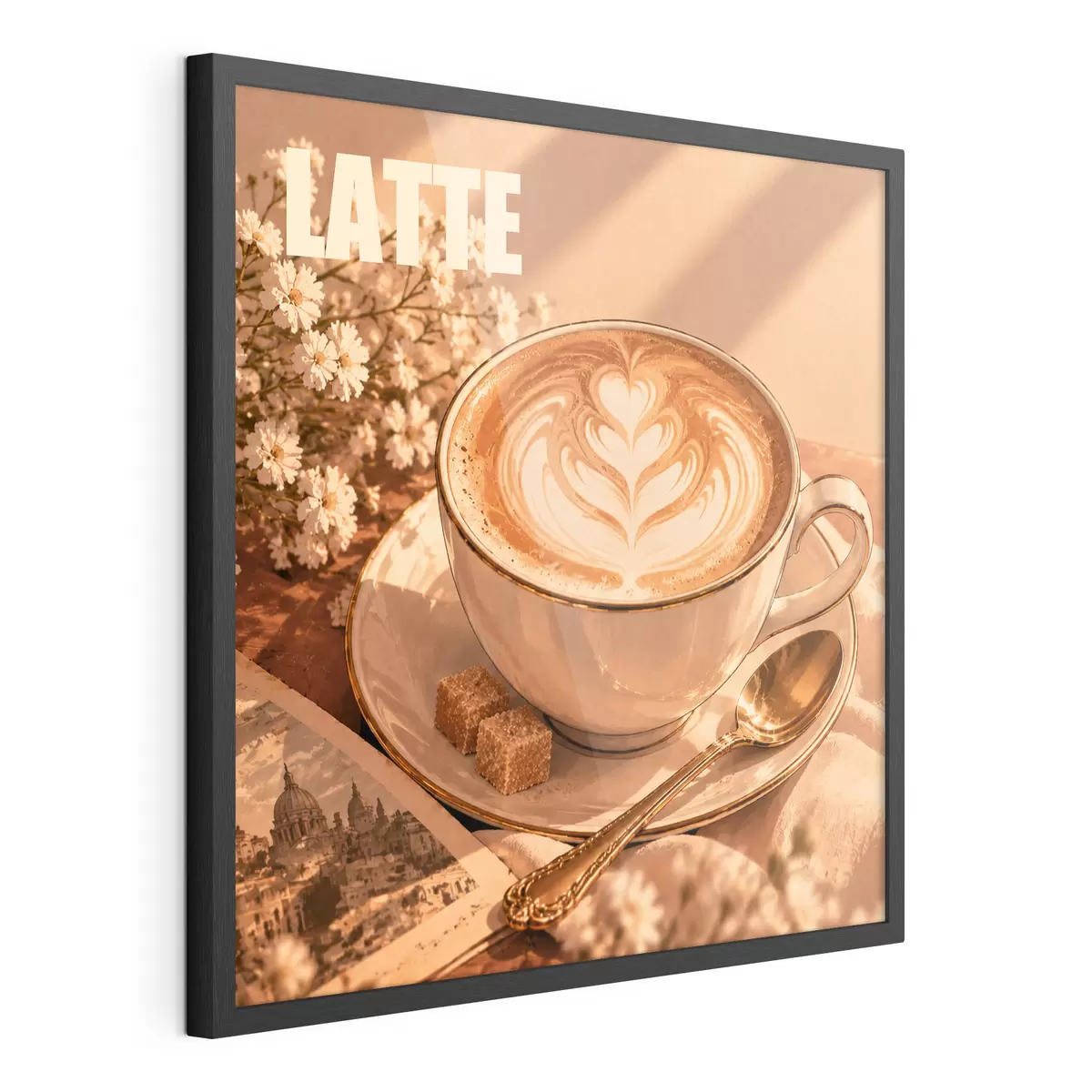 Poster Un latte preparat cu măiestrie, sub razele soarelui f50873