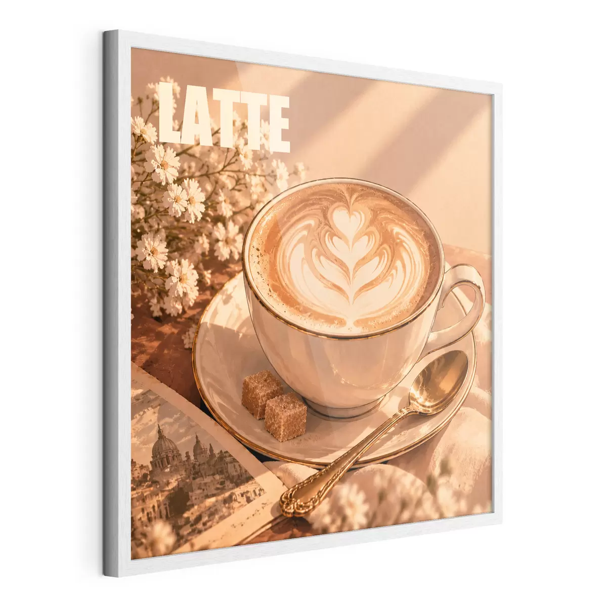 Poster Un latte preparat cu măiestrie, sub razele soarelui f50873