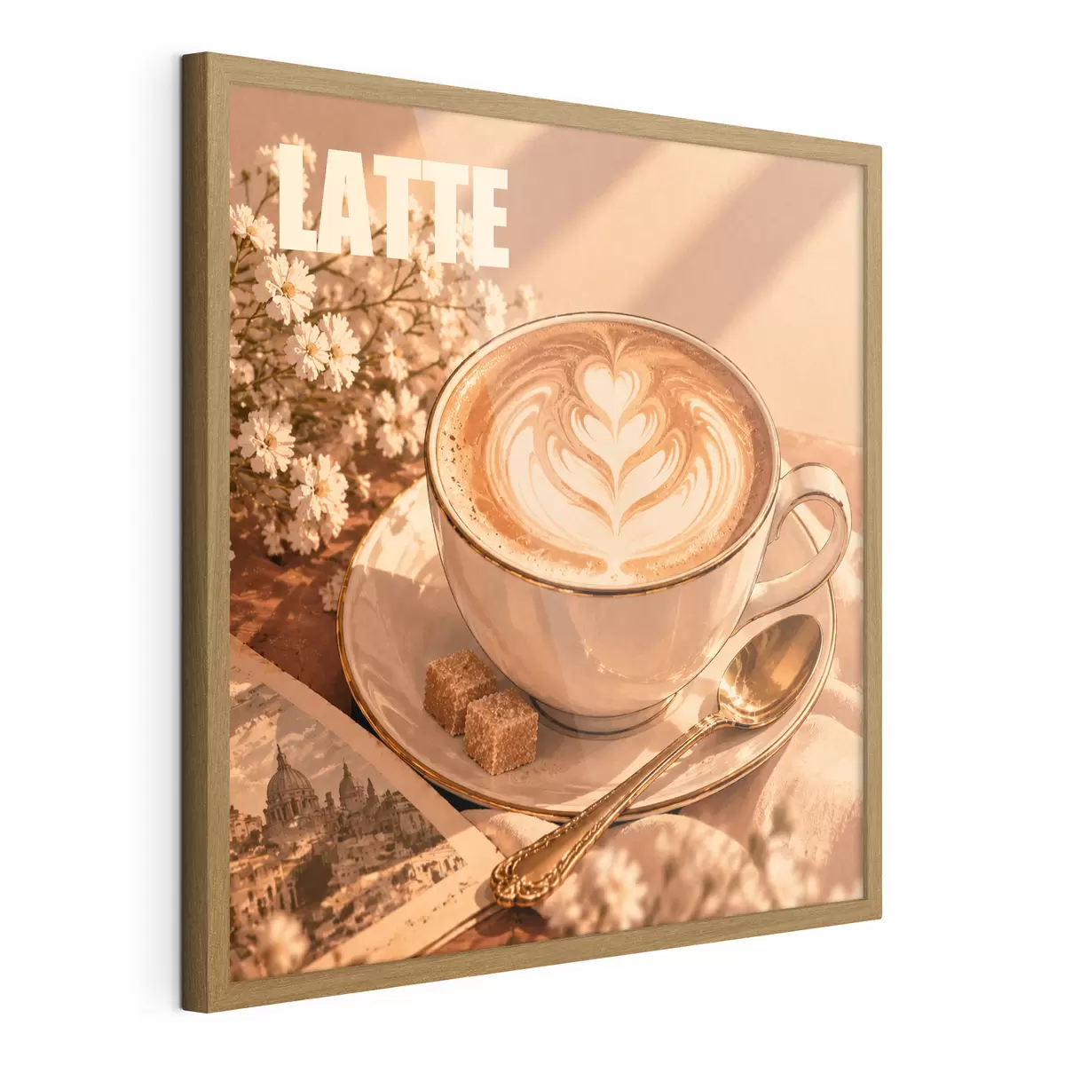 Poster Un latte preparat cu măiestrie, sub razele soarelui f50873
