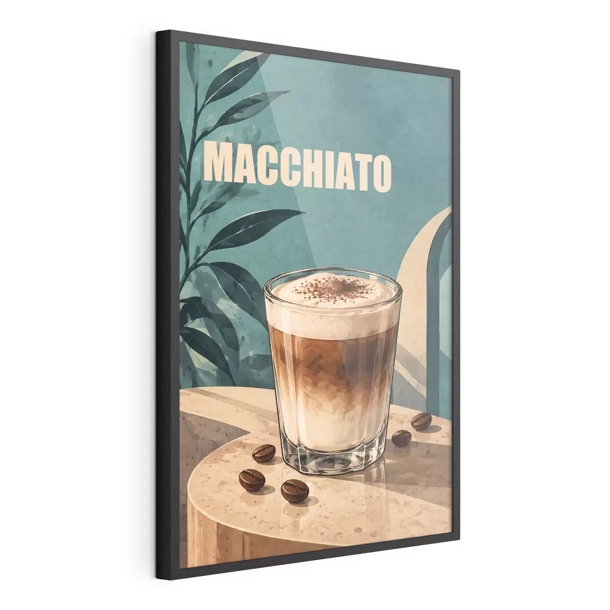Poster Un macchiato delicios servit într-un pahar f50875