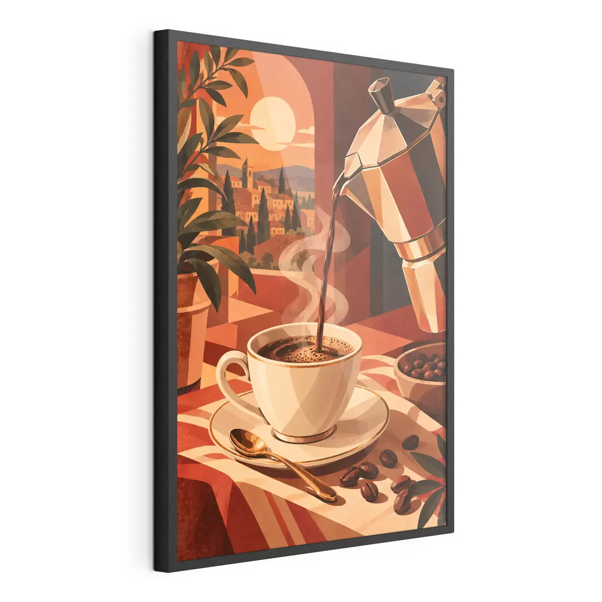 Poster O cafea de dimineață cu o priveliște pitorească f50877