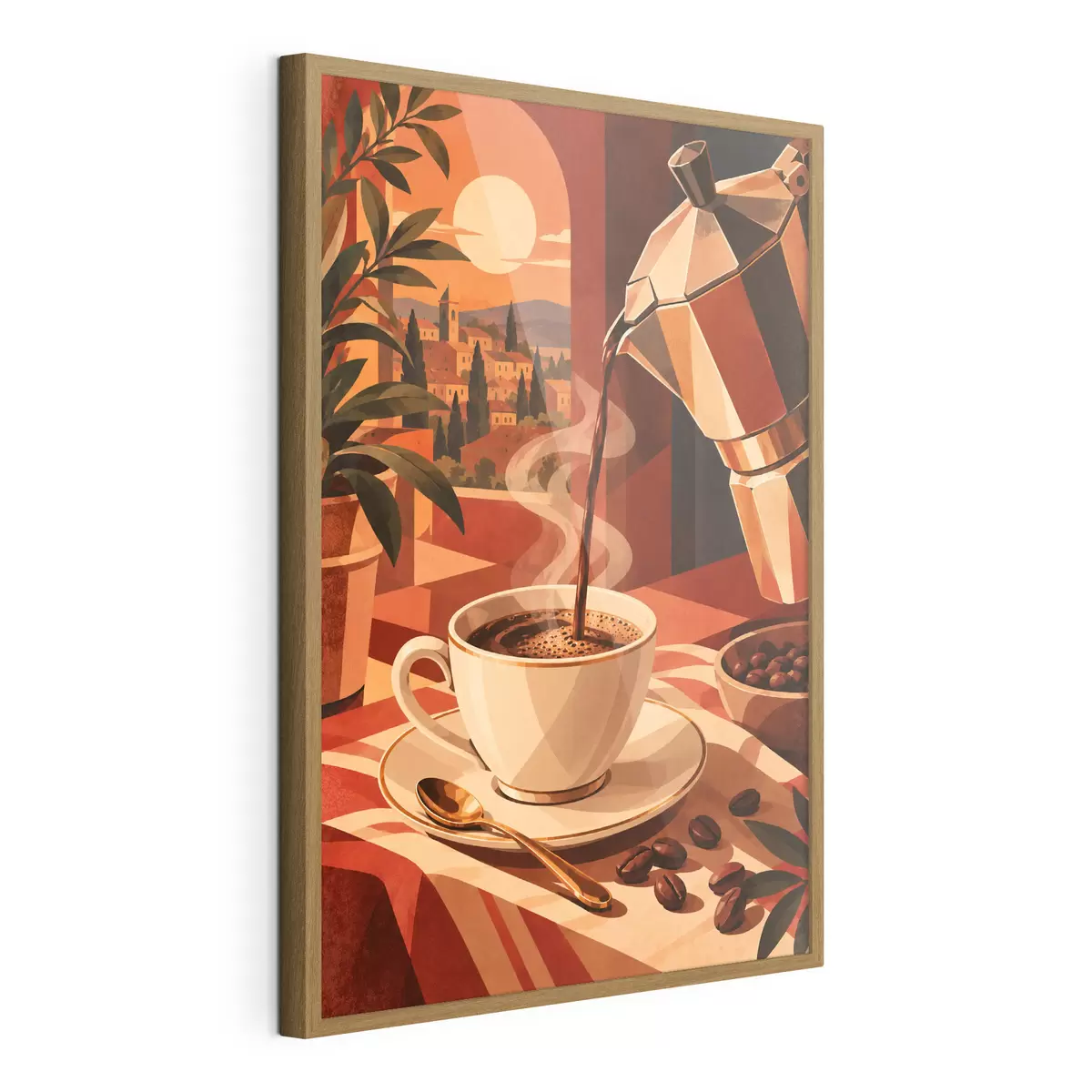 Poster O cafea de dimineață cu o priveliște pitorească f50877