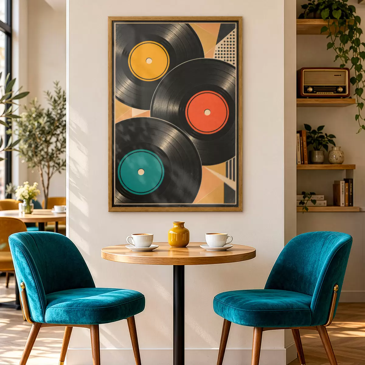 Poster Discuri de vinil colorate, în armonie f50923