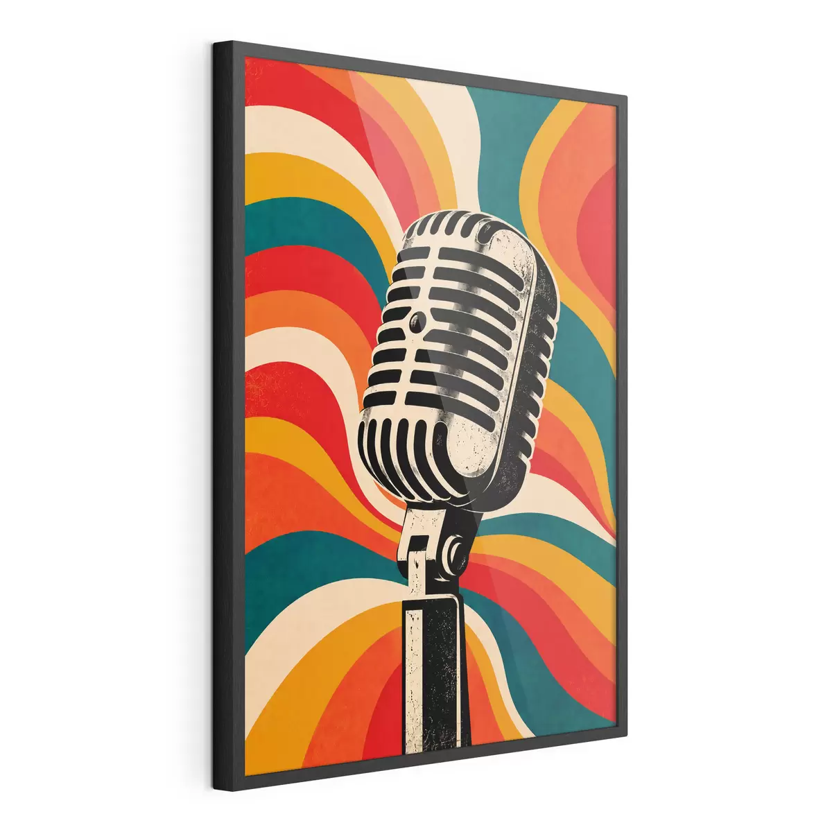 Poster Microfon vintage pe un fundal plin de viață f50924