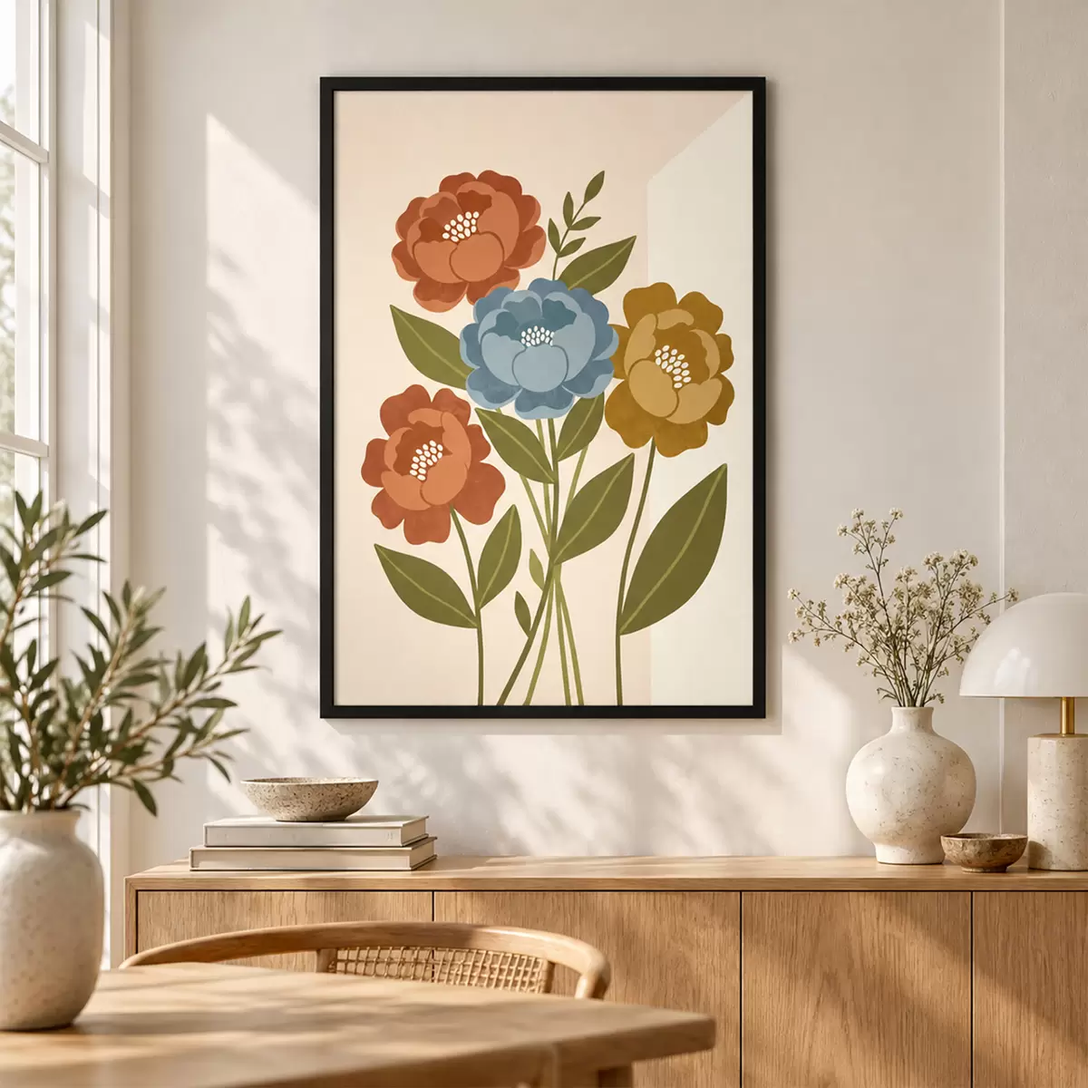 Poster Un buchet încântător de flori ilustrate f50730