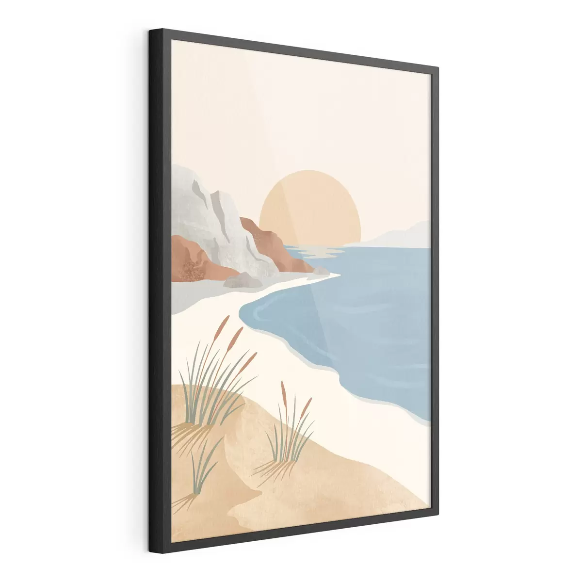 Poster Plajă liniștită la apusul soarelui, o atmosferă de liniște f50731
