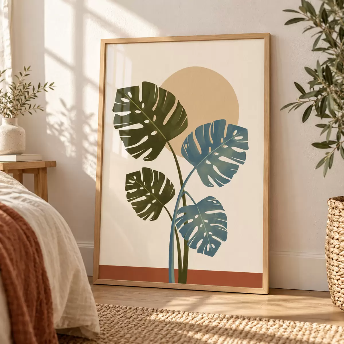 Poster Frunze tropicale sub razele blânde ale soarelui f50733