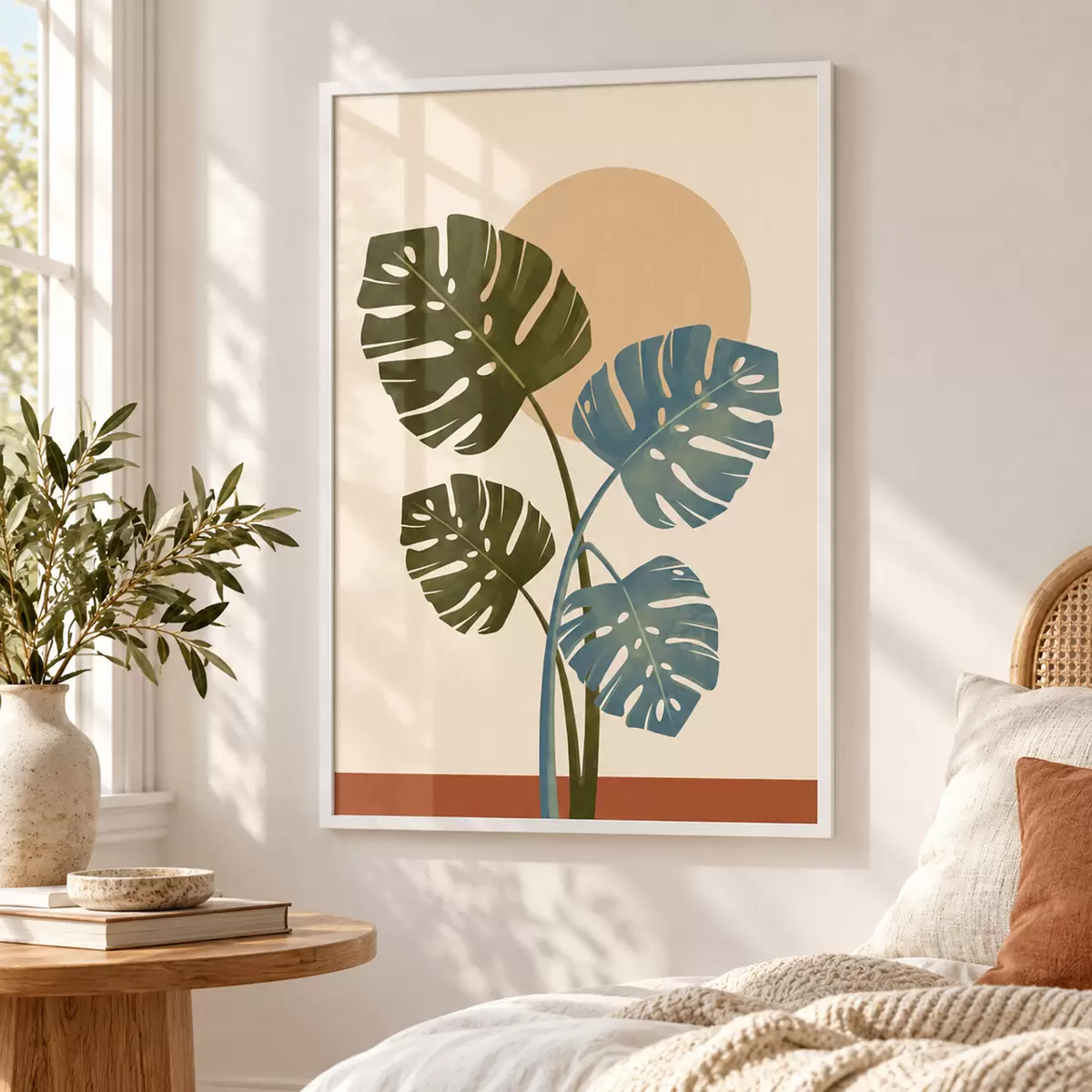 Poster Frunze tropicale sub razele blânde ale soarelui f50733