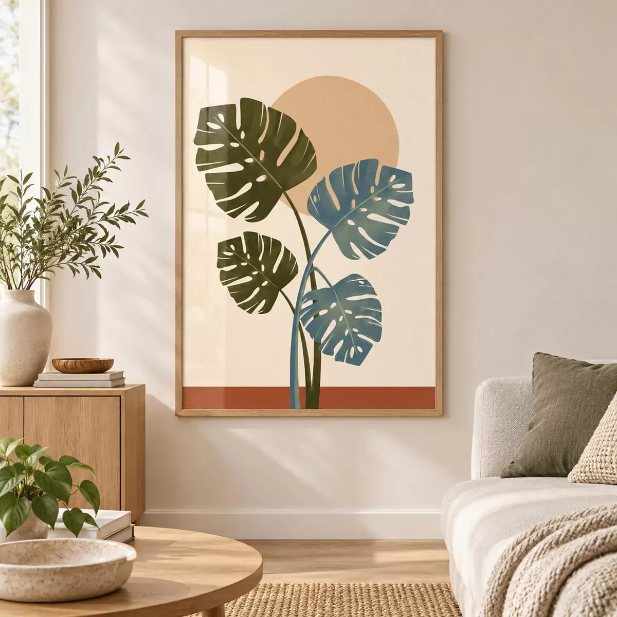 Poster Frunze tropicale sub razele blânde ale soarelui f50733