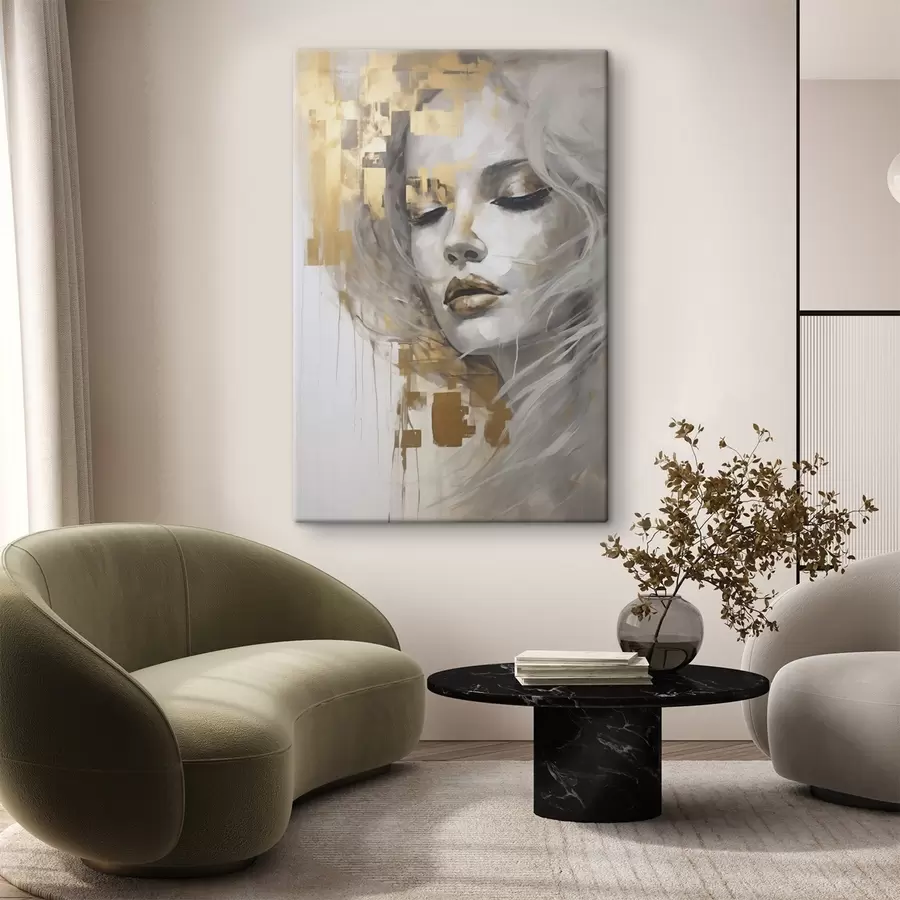 Tablouri Portret abstract al unei tinere, realizat în stilul unei picturi s51130